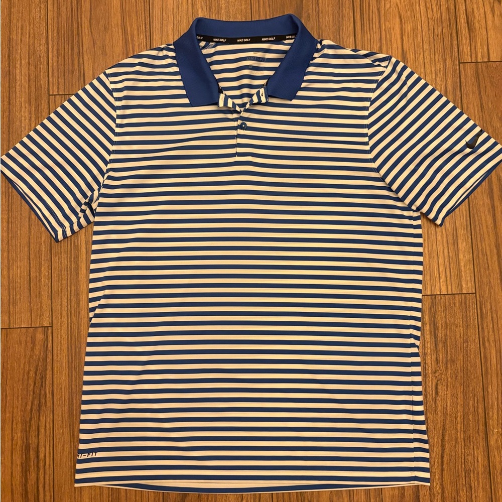 Nike Golf Blue and White Polo Shirt